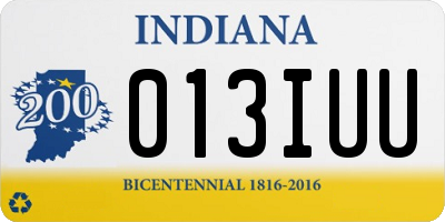 IN license plate 013IUU