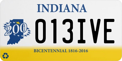 IN license plate 013IVE