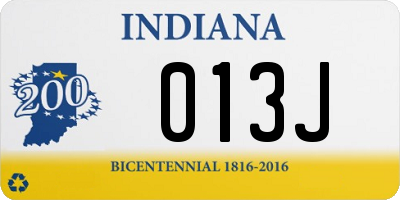 IN license plate 013J