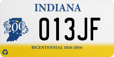 IN license plate 013JF