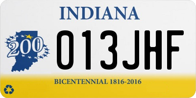IN license plate 013JHF