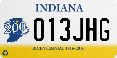 IN license plate 013JHG