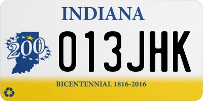 IN license plate 013JHK