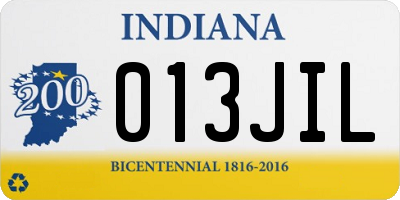 IN license plate 013JIL