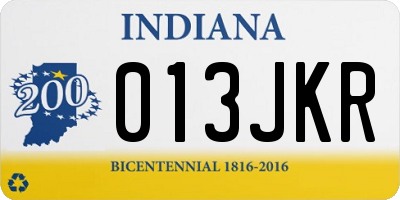 IN license plate 013JKR