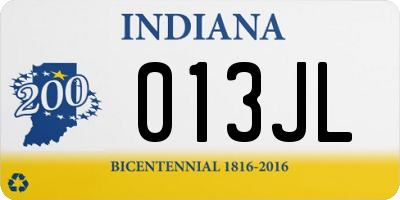 IN license plate 013JL