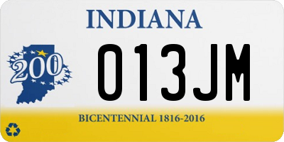 IN license plate 013JM