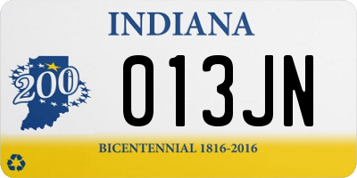 IN license plate 013JN