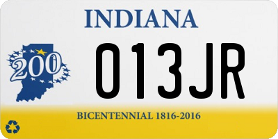 IN license plate 013JR