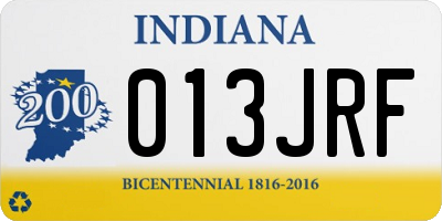 IN license plate 013JRF