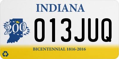 IN license plate 013JUQ