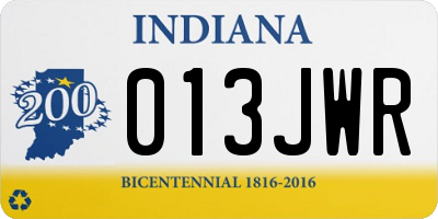 IN license plate 013JWR