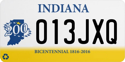 IN license plate 013JXQ
