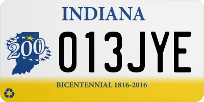 IN license plate 013JYE