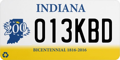 IN license plate 013KBD