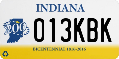 IN license plate 013KBK