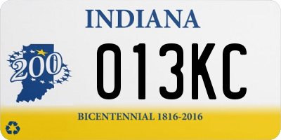 IN license plate 013KC