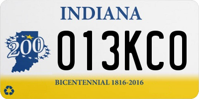 IN license plate 013KCO