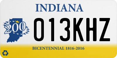IN license plate 013KHZ