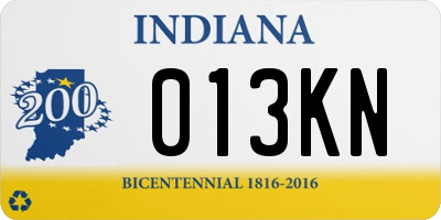 IN license plate 013KN