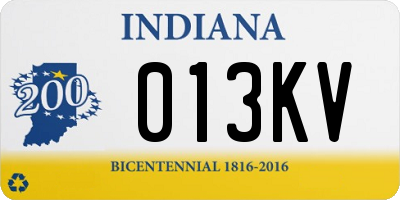 IN license plate 013KV