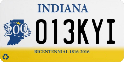 IN license plate 013KYI