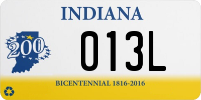 IN license plate 013L
