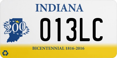 IN license plate 013LC