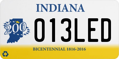 IN license plate 013LED