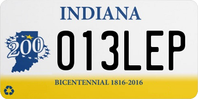 IN license plate 013LEP