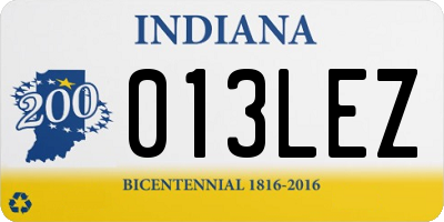 IN license plate 013LEZ