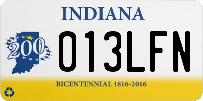IN license plate 013LFN