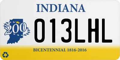 IN license plate 013LHL