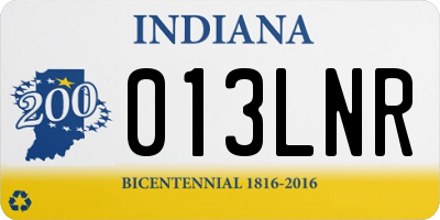 IN license plate 013LNR