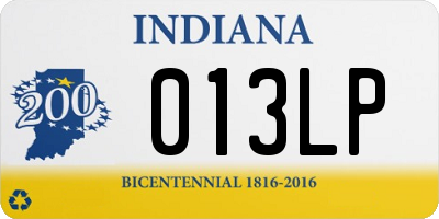 IN license plate 013LP