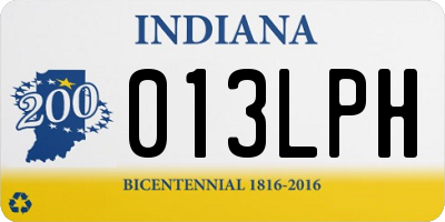 IN license plate 013LPH