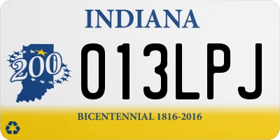 IN license plate 013LPJ