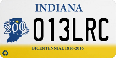IN license plate 013LRC