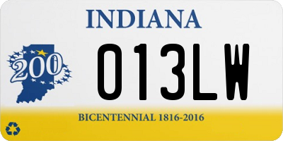 IN license plate 013LW