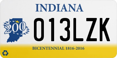 IN license plate 013LZK