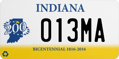IN license plate 013MA
