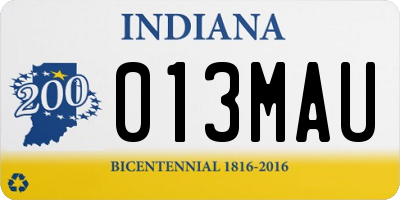 IN license plate 013MAU