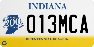 IN license plate 013MCA