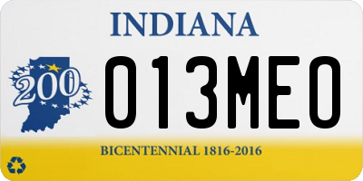 IN license plate 013MEO