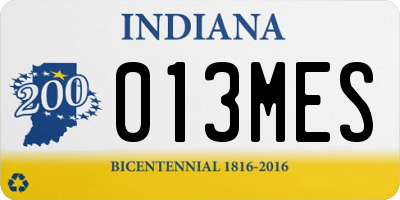 IN license plate 013MES