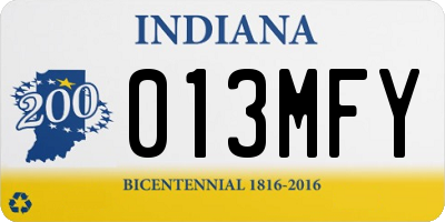 IN license plate 013MFY