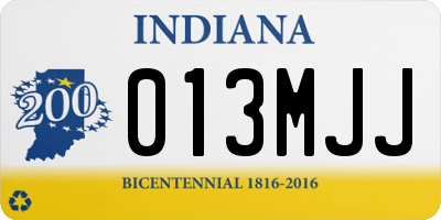 IN license plate 013MJJ
