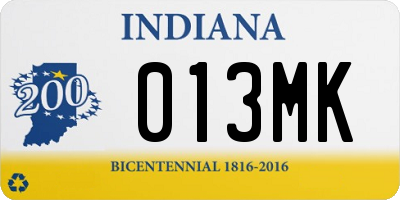 IN license plate 013MK