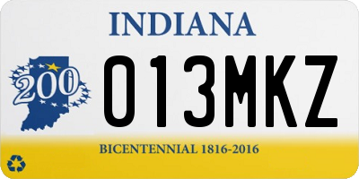 IN license plate 013MKZ