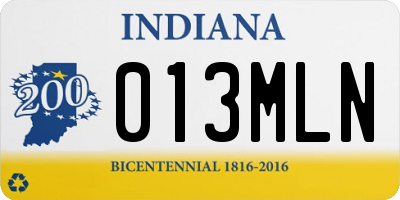 IN license plate 013MLN